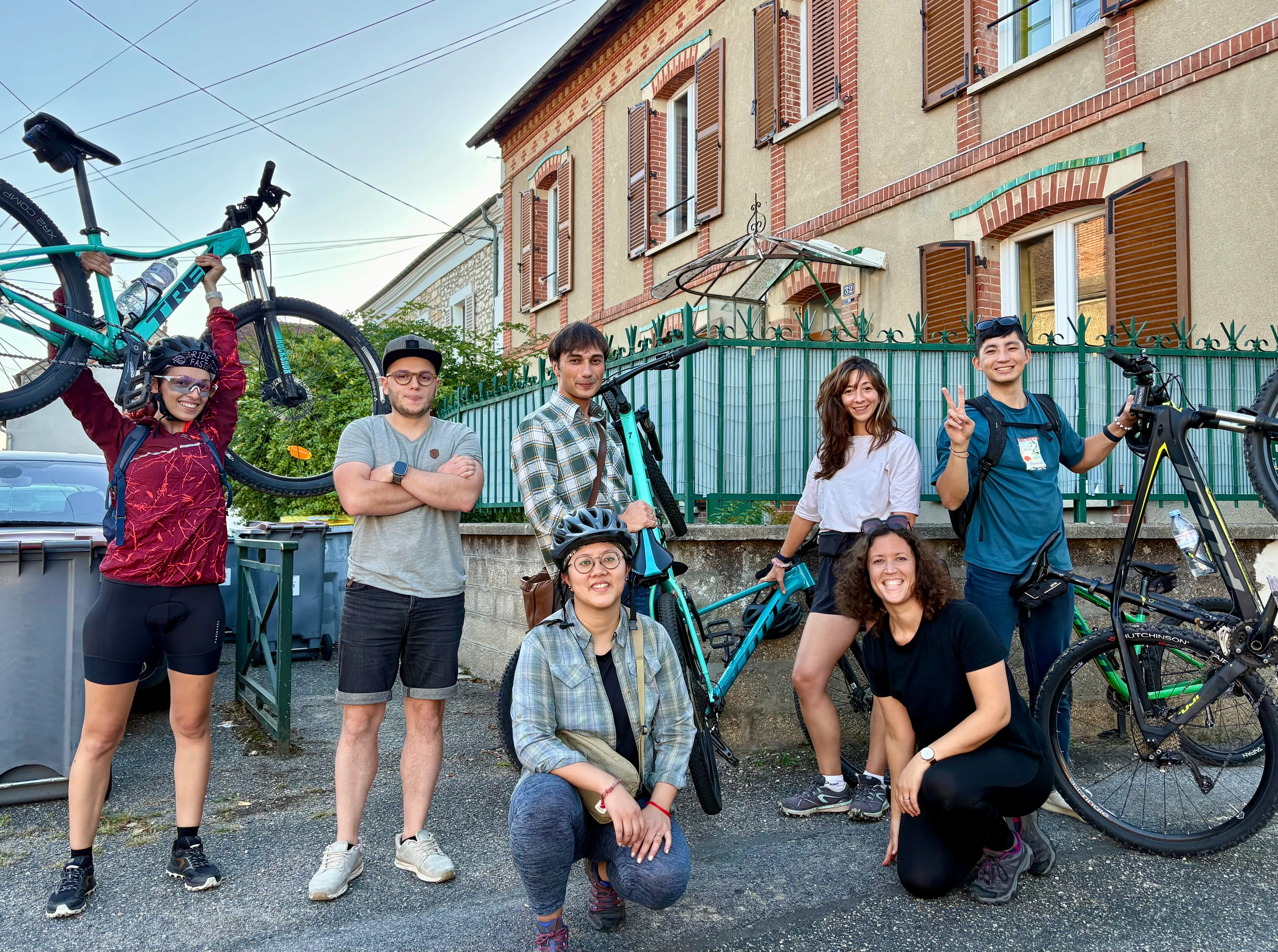 The team together after a bike ride